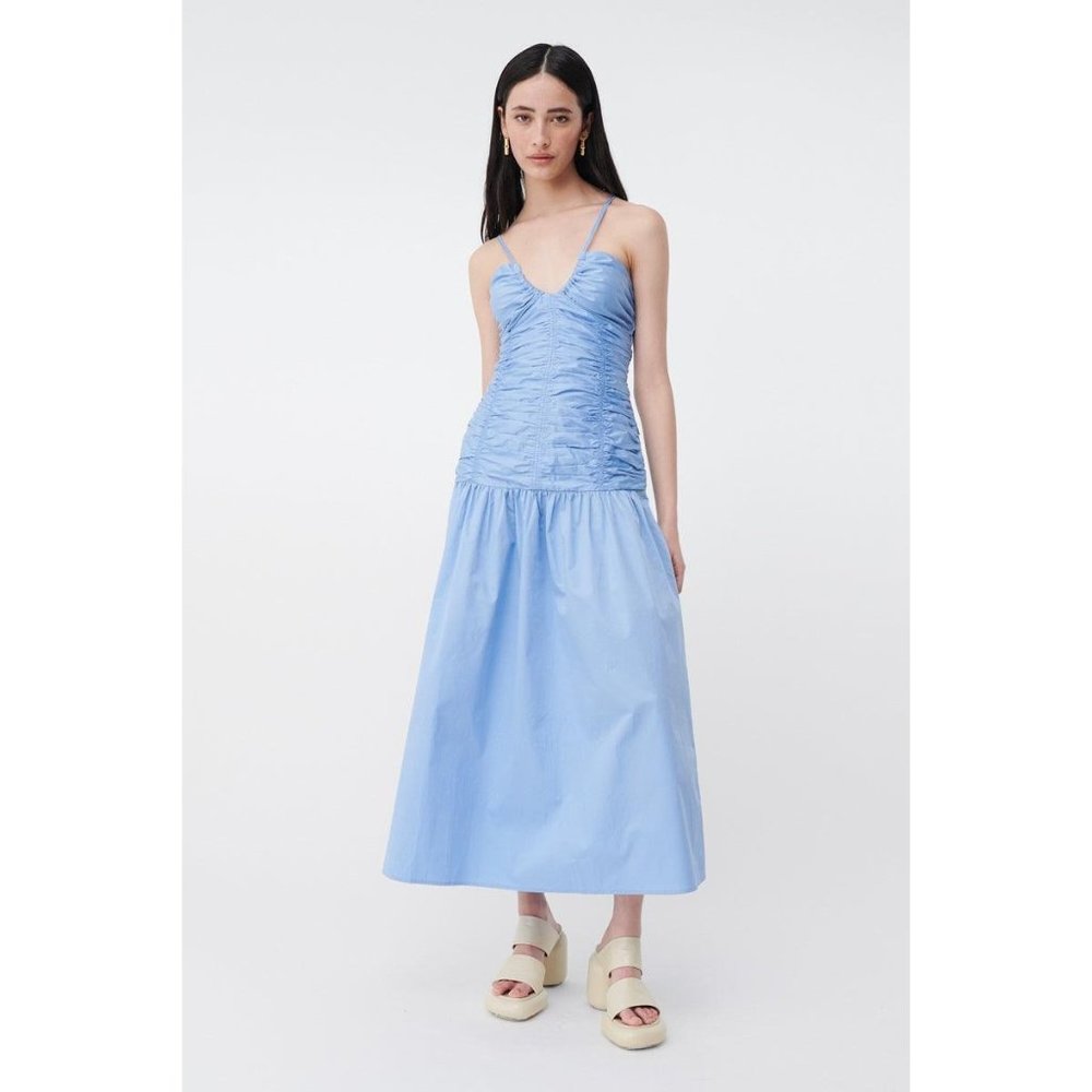 SUBOO Orsay Sundress in Blue XSmall Womens Midi Cotton